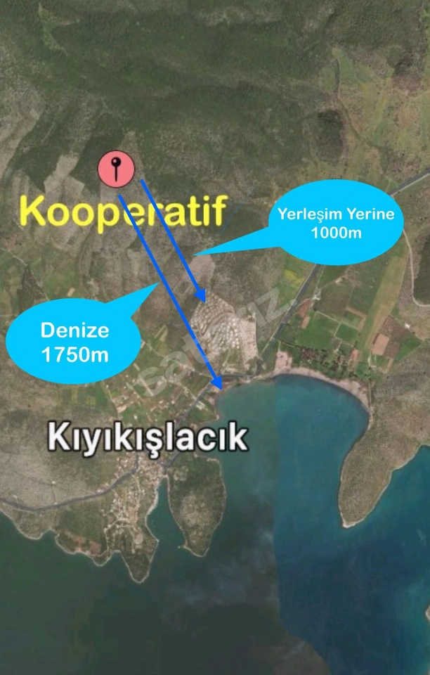 KIYIKIŞLACIK'TA DENİZ YAMACINDA 353 M2 KOOPERATİF HİSSESİ