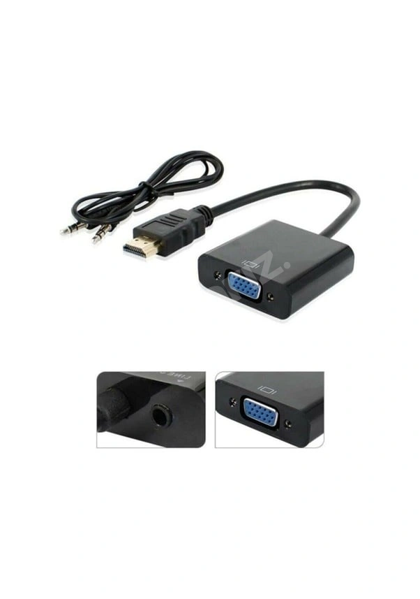HDMI To Vga Ses Çevirici Dönüştürücü Kablo