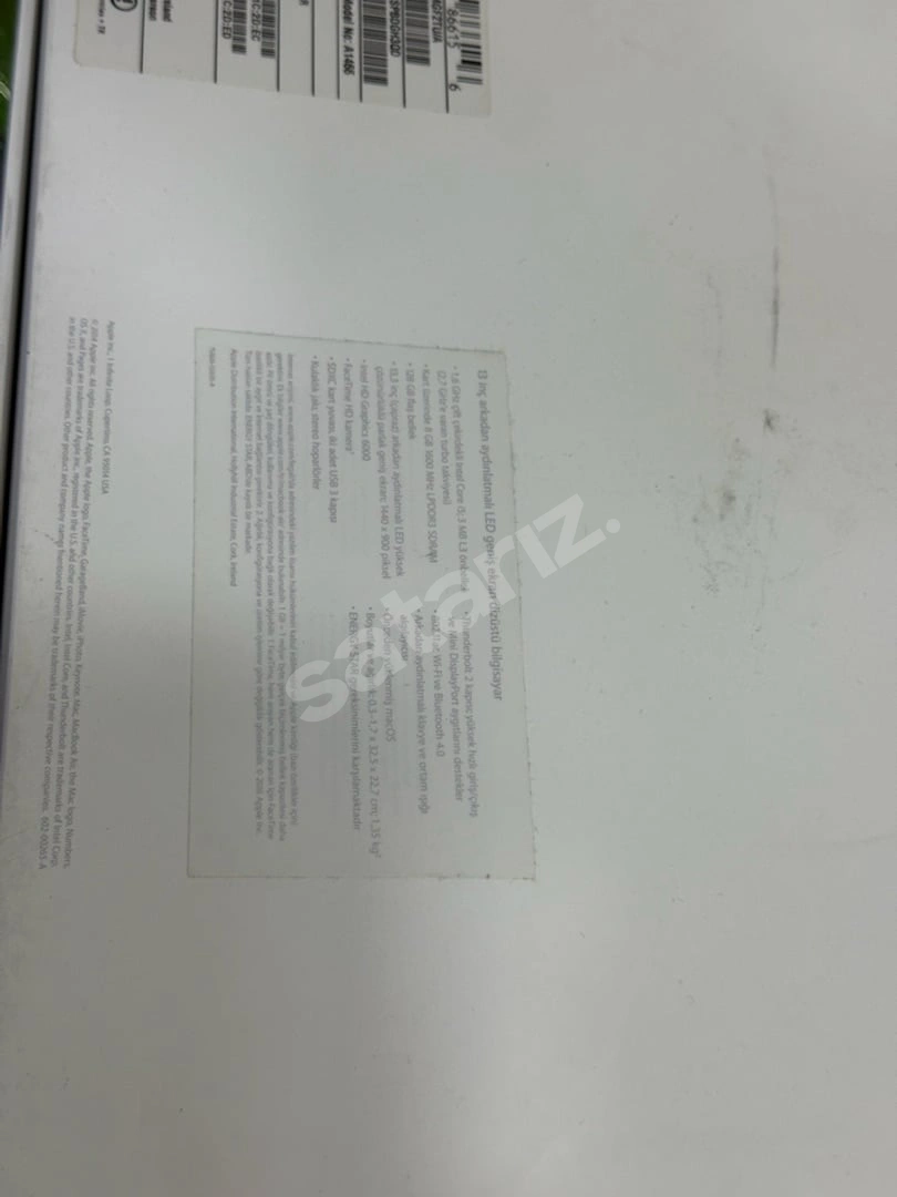 MacBook Air 13” 2015 i5 8GB 128SSD | KUTU FATURALI | 12 AY
