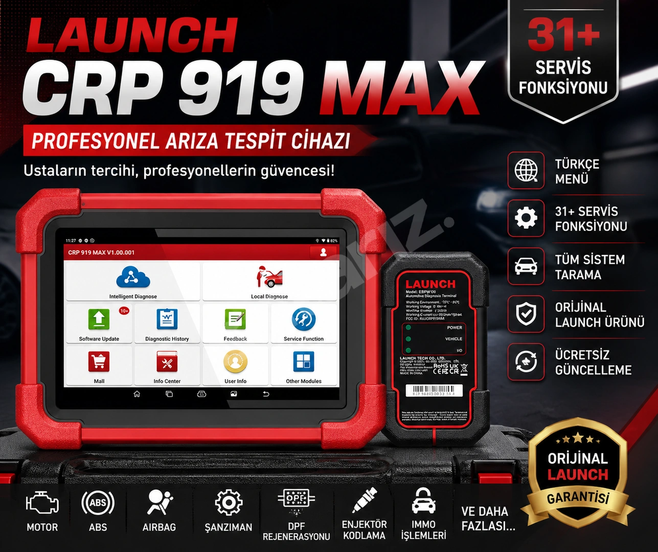 LAUNCH CRP 919 MAX (31+ SERVİS FONKSİYONUYLA - 3 YIL BİZDEN)