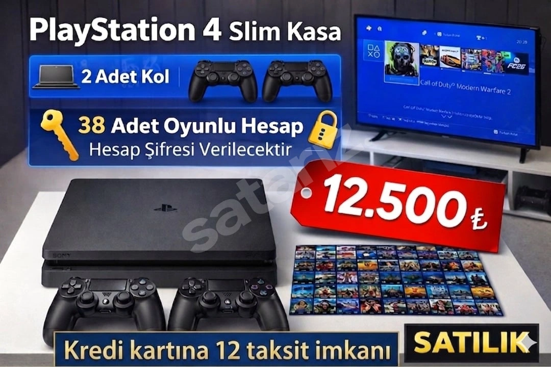 Ps4 Slim Dijital Oyunlu + 2 Kol