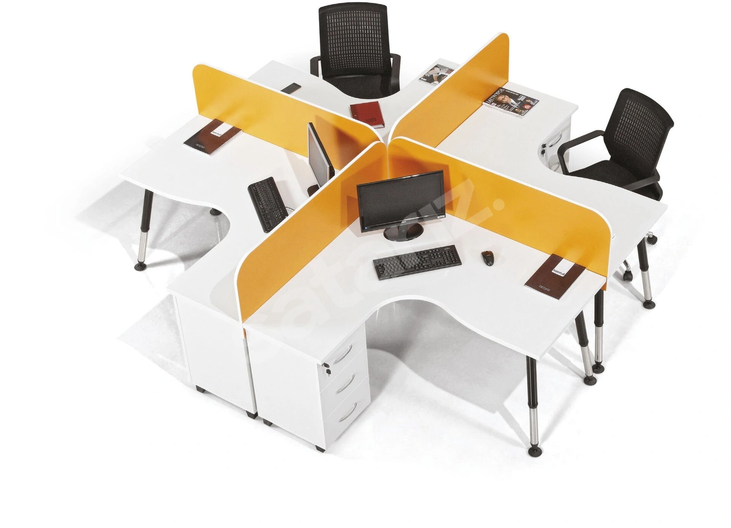 AKBÜRO MİCRO BERİL WORK 4'LÜ ÇALIŞMA MASASI
