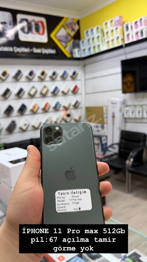 İPHONE 11 PRO MAX 512Gb Pil:67 full Orjinal Açılma Yok