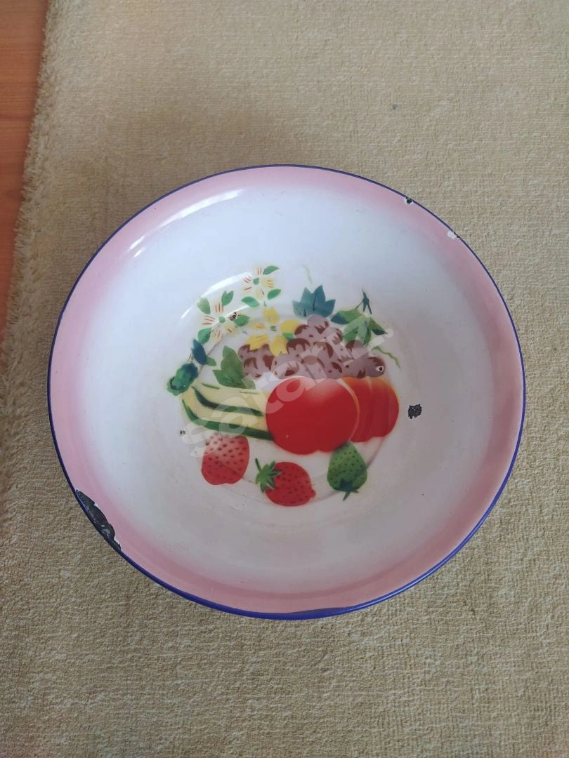 Vintage Çinko Emaye Tabak 22/6cm