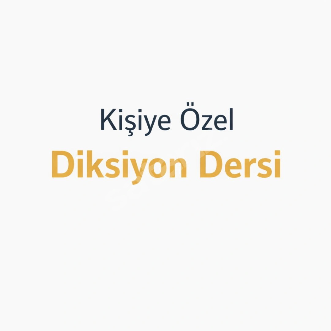 Özel Diksiyon Dersi