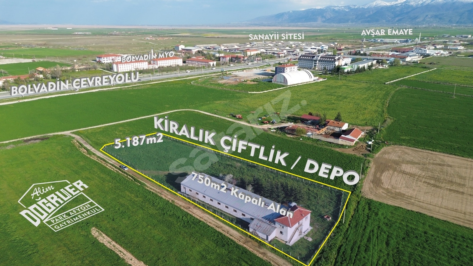 BOLVADİN'DE KİRALIK DEPO / ÇİFTLİK ÇEVREYOLUNA YAKIN MYO KARŞISI