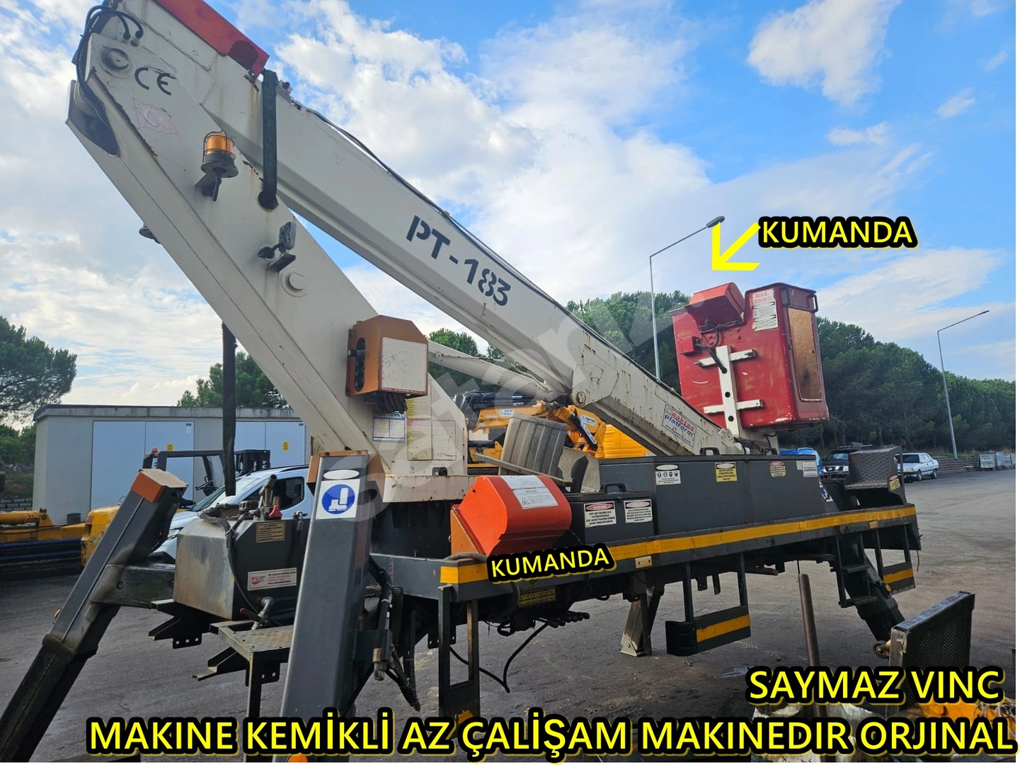 SAYMAZ VINC YERDE  MAKINE  TEDAŞ ELEKTRIKTEN ÇIKMA  18 M SEPETLİ PLATFROM 2019 PAKTAŞ PLATFROM