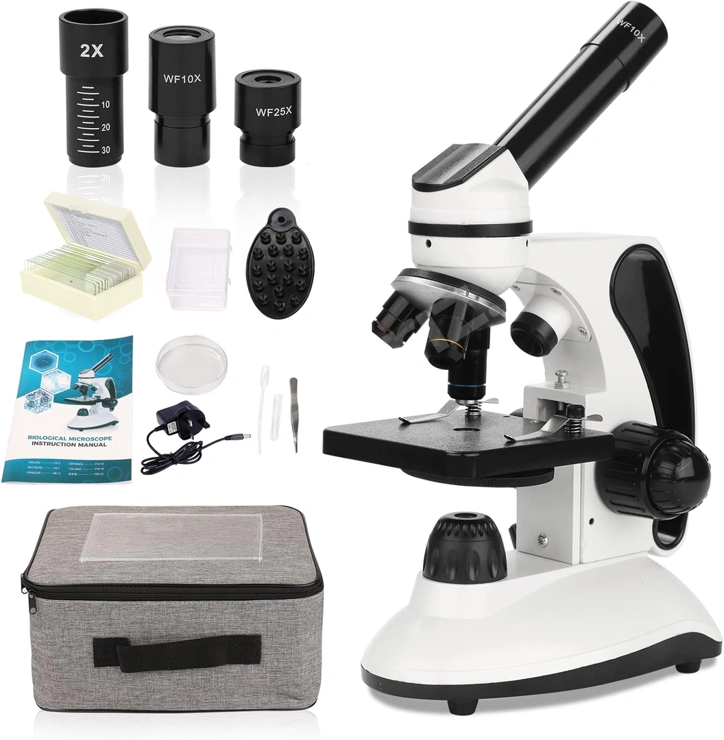 Hutact Monoküler 2000x Metal Gövde Mikroskop Hazır 130 Preparat Kit