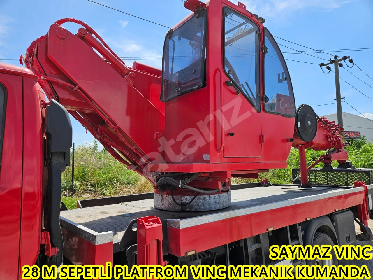 SAYMAZ VINC DEN SADECE UST MAKINE  SATILIK 28 M SEPETLİ PLATFROM VINC 2016 ÖZBAY HIDROLIK İMALAT