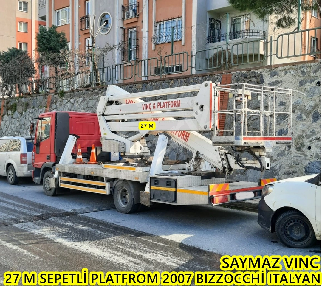 SAYMAZ VINC DEN SATILIK AVRUPA ITALYAN 27 M SEPETLİ PLATFROM VINC 2007 ITALYAN MARKA BIZZOCCHİ