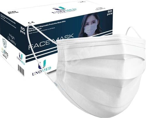 Sıfır Unomed 3 Katlı Ultrasonik Meltblown Filtreli 50 Maske