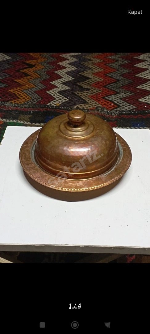 Antika Bakır Sunum Tabağı
