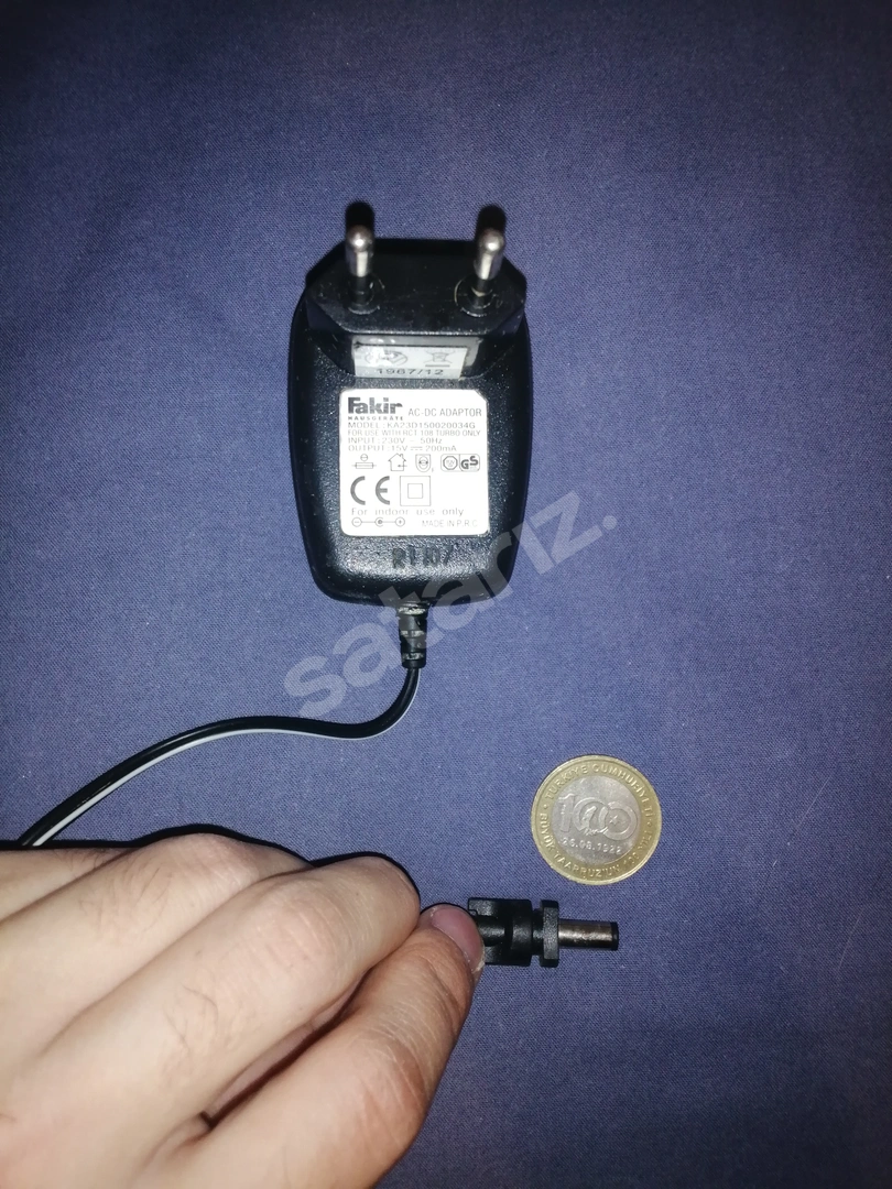 Fakir 15V volt şarjlı süpürge adaptörü orjinal.. Electrolux uyar