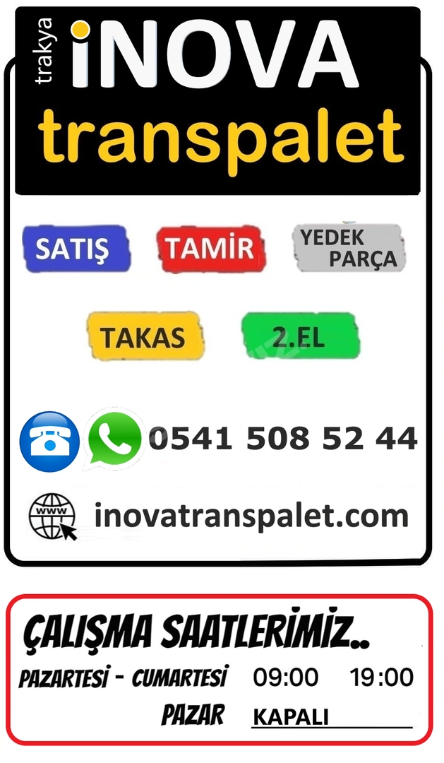 transpalet satış , tamir , yedek parça ve ikinci el alm satım