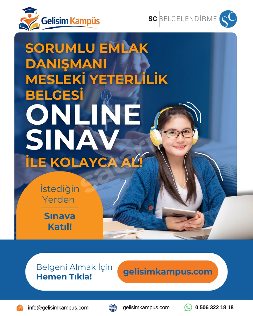 Sorumlu Emlak Danışmanı Seviye 5 MYK Belgesi ONLİNE SINAV İMKANI