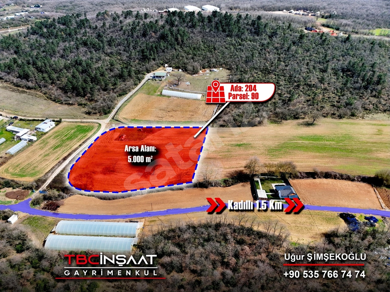 TBC Gayrimenkul | Gebze Kadıllı'da 5.000 m² Satılık Tarla
