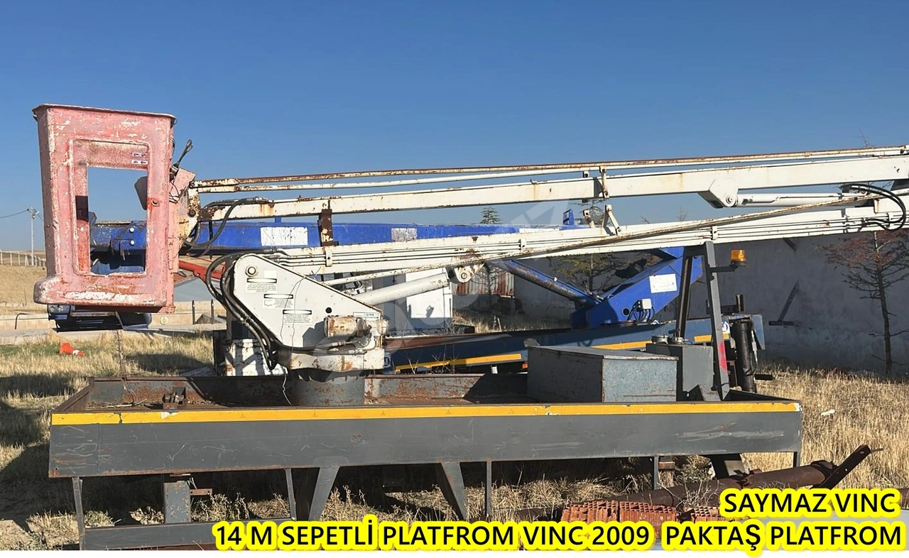 SAYMAZ VINC 14 M SEPETLİ PLATFROM VINC MAKIN EYERDE  TEDAŞ ELEKTIK FIRMADAN ÇIKMA 2009 PAKTAŞ PLATFROM MEKANIK KUMANDA