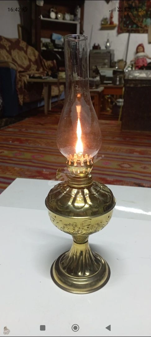 Pirinç İşlemeli Gaz Lambası