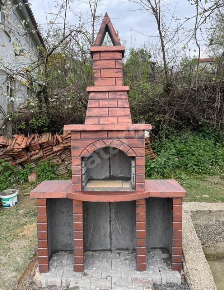 Beton barbekü çift tezgahlı