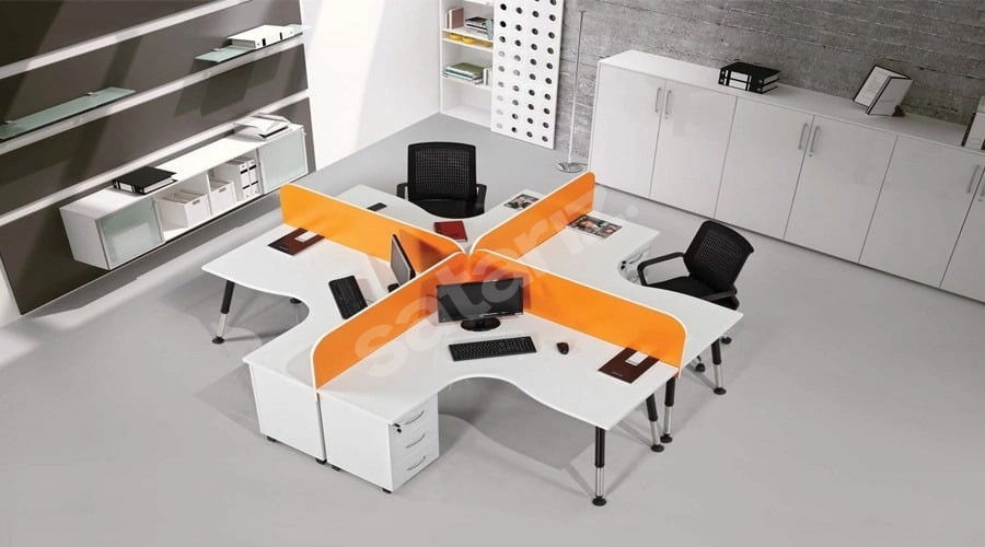 AKBÜRO MİCRO BERİL WORK 4 'LÜ ÇALIŞMA MASASI