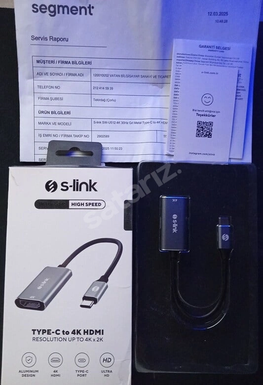 S-LİNK SW-U512 METAL TYPE-C TO 4K HDMI ADAPTÖR
