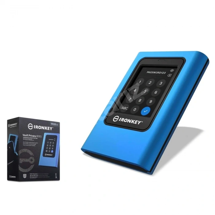 KINGSTON IKVP80ES-1920G Vault Privacy 80 Taşınabilir SSD 1.92 TB Type-C - Mavi