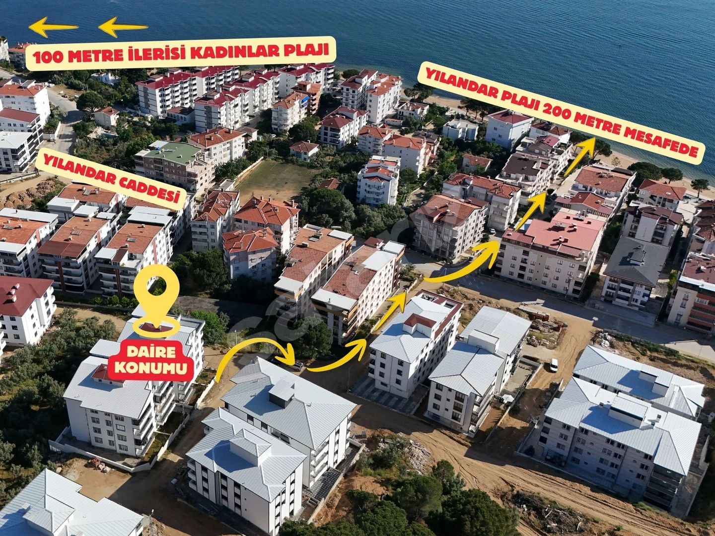 Armutlu Yılandar'da Denize 200m, Eşyalı 2+1 Kiralık Daire