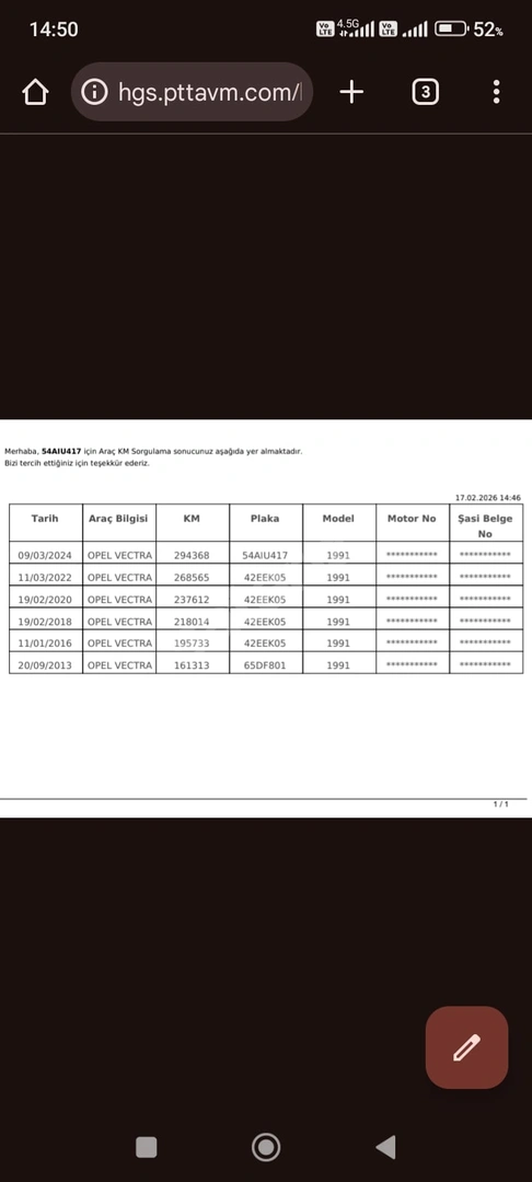 ACİL SATILIK VECTRA A 2.0 GL Pazarlıksız